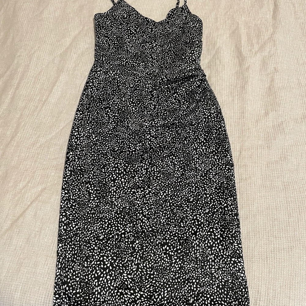 NWOT Abercrombie Satin Ruched Wrap Midi Dress